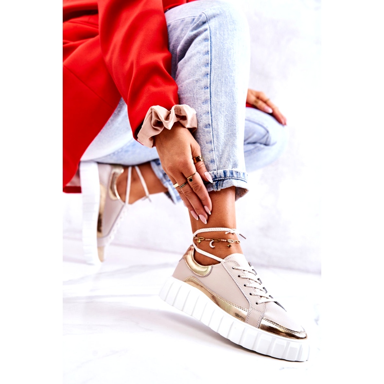 S.Barski Dambrogues på Noriso-plattformen i beige och guld 5