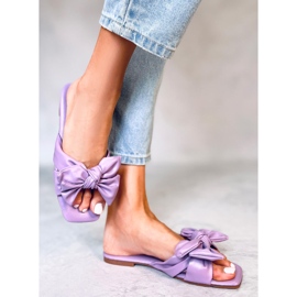 Minnen Lila Bow Slides violett 1
