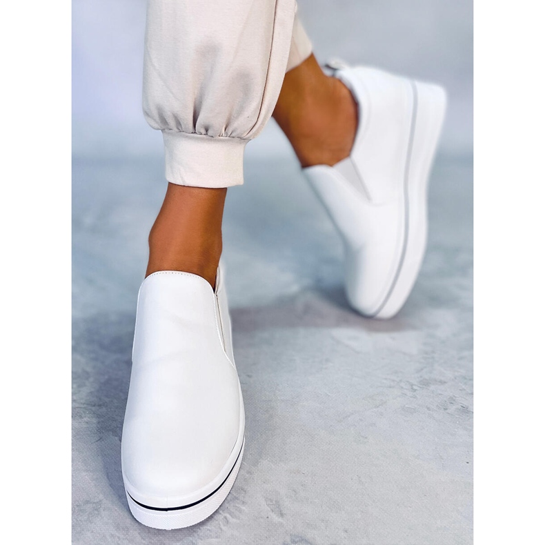 BM Naito White wedge slip on sneakers vit 1