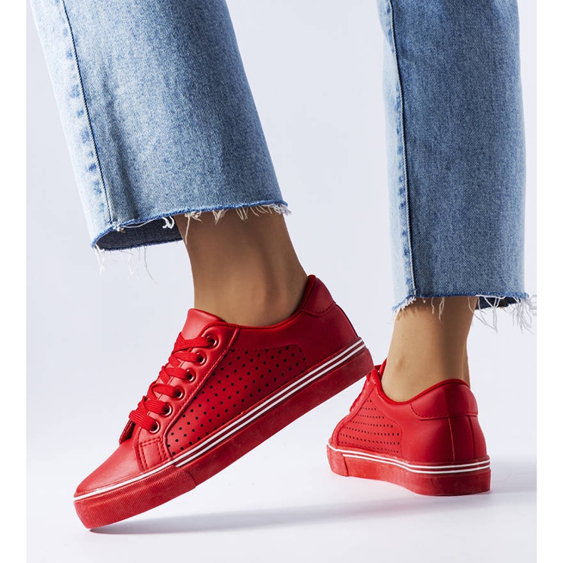 BM Röda eco-läder sneakers från Joffre 1