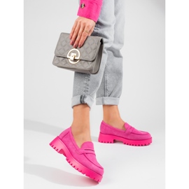 Kvinnors loafers på plattformen Shelovet mocka rosa 1