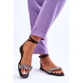 Damsandaler med dekorativa fjärilar Svart Jeane 2