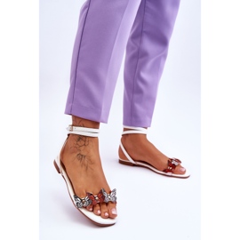 Damsandaler med dekorativa fjärilar Vit Jeane 2