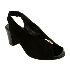 Kvinnors sandaler på Daszyński Post SA169-6 svart 1