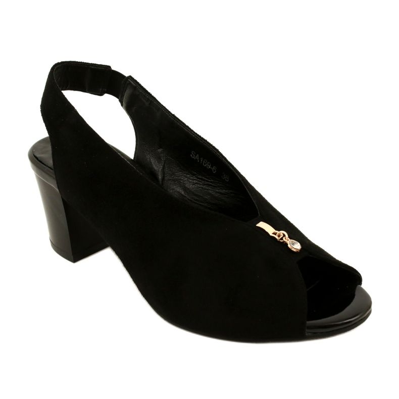Kvinnors sandaler på Daszyński Post SA169-6 svart 1