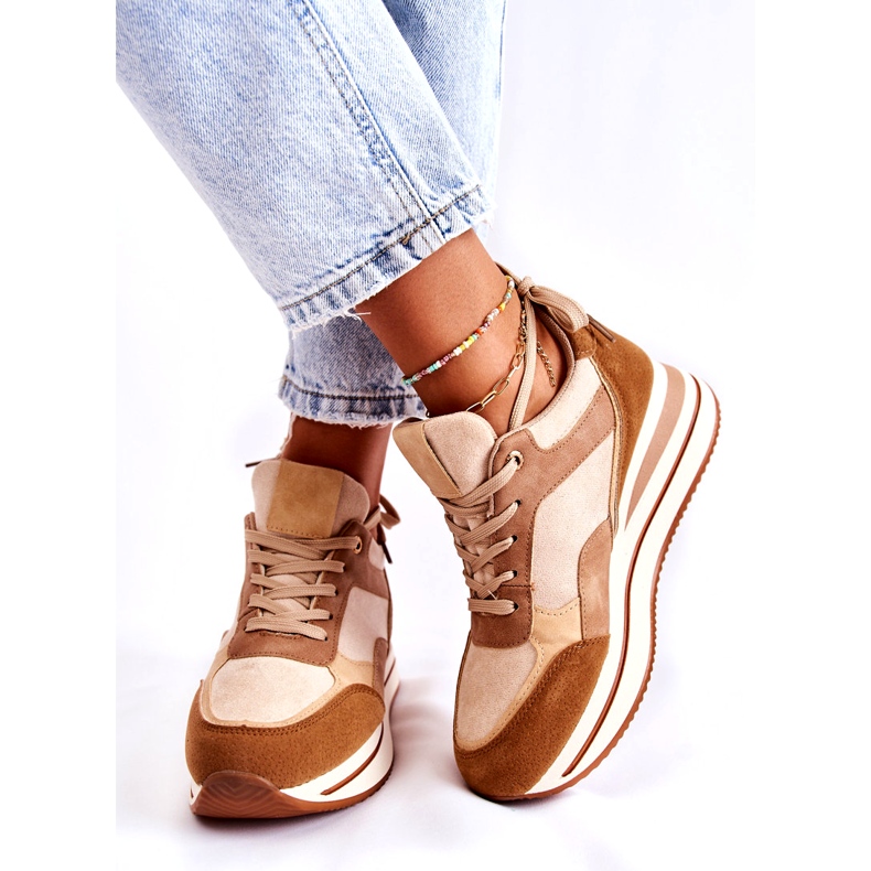 PS1 Sportskor i mocka för kvinnor Brun-Beige Elisse 1