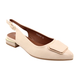 M.Daszyński Kvinnors beige pumps Daszyński SA201-9 1
