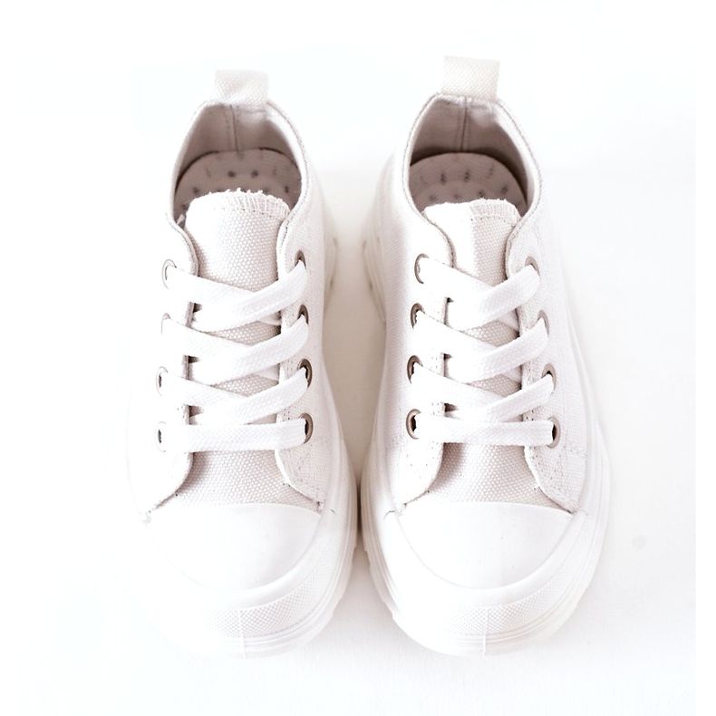 Barns sneakers på den vita plattformen 3