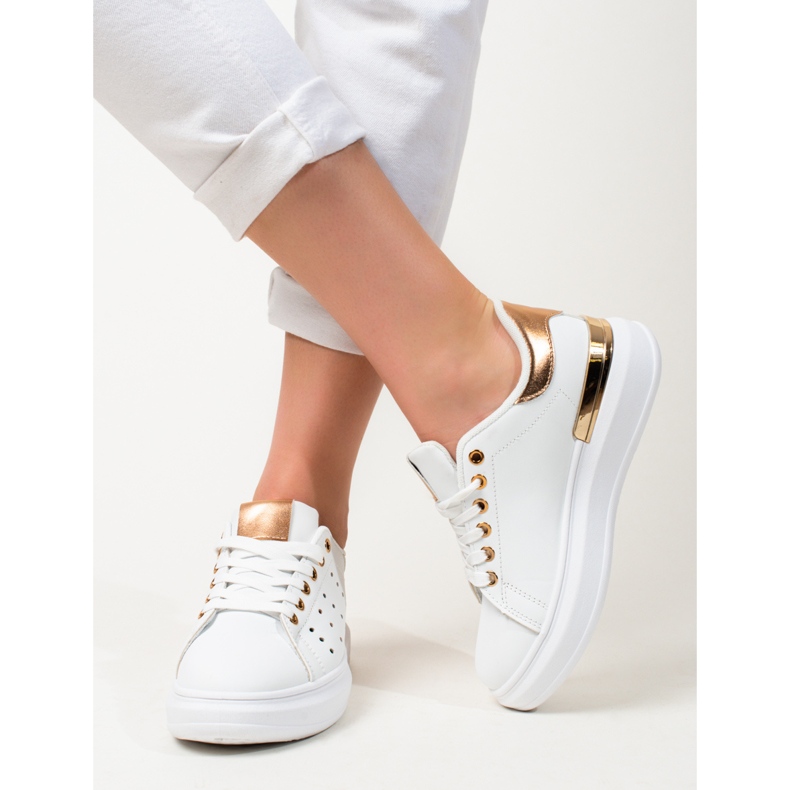 Shelovet vita sneakers med tjocka sulor 2