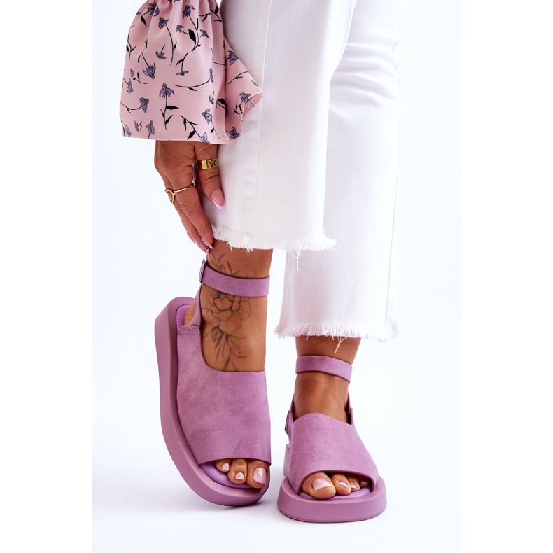 FG2 Bekväma damsandaler Lila Rubie violett 1