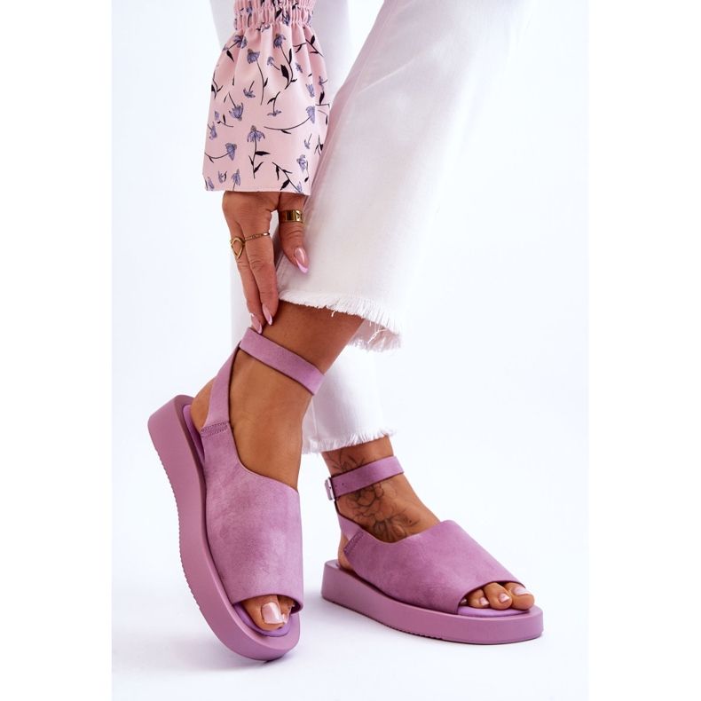 FG2 Bekväma damsandaler Lila Rubie violett 2