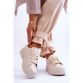 FG2 Bekväma sportskor för damplattform Beige Devan 2