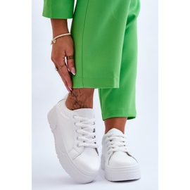 FG2 Bekväma sportskor för damplattform Vita Devan 1