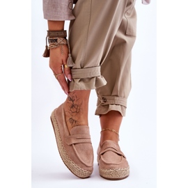 FI1 Espadrilles i mocka dam Beige Keyla 1