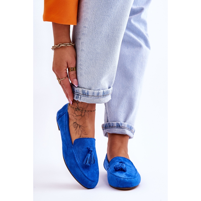 FB1 Mocka Classic Fringed Loafers Blå Averil 1