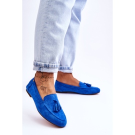 FB1 Mocka Classic Fringed Loafers Blå Averil 2