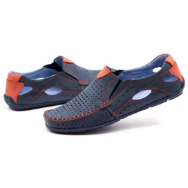 Olivier Sommarskor herr, mockasiner 901, marinblå och röd 3