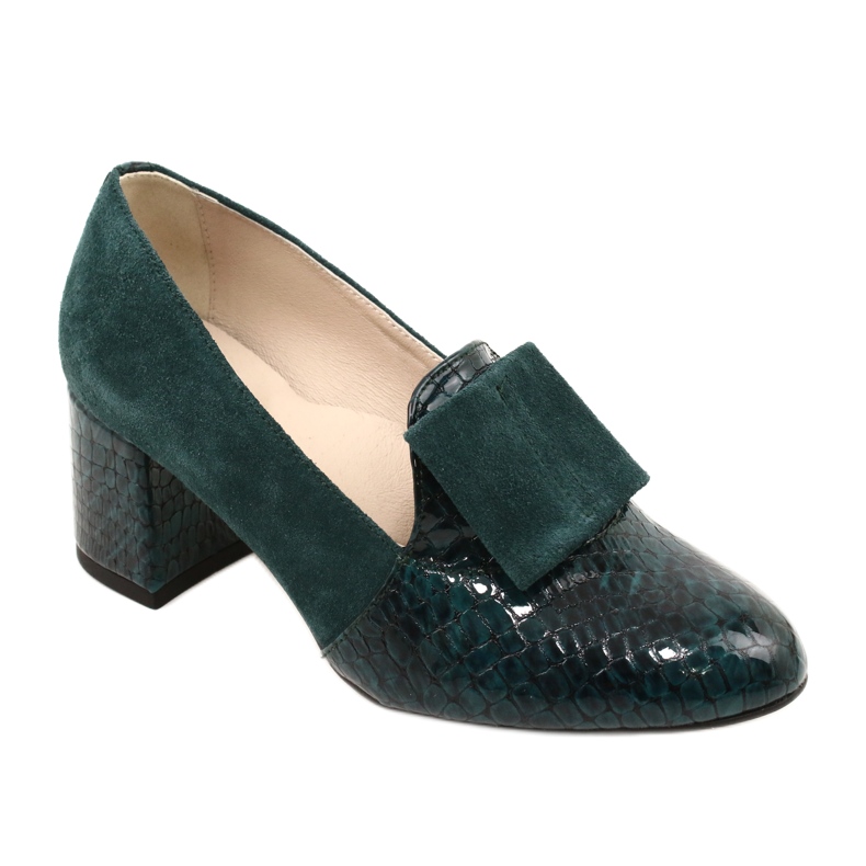 PA2 Diana Green Mocka Snakeskin Pumps grön 2