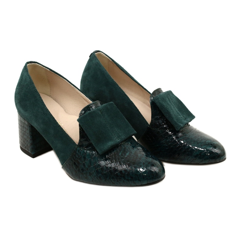 PA2 Diana Green Mocka Snakeskin Pumps grön 6