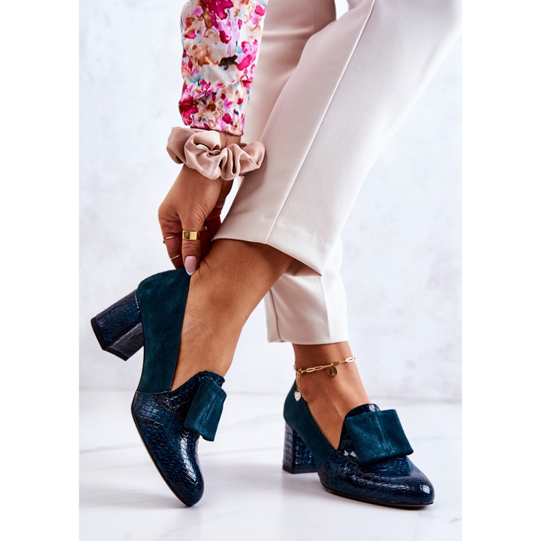 PA2 Diana Green Mocka Snakeskin Pumps grön 2