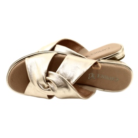 Caprice bekväma damtofflor Platino Metalik 9-27100-20 959 gyllene 4