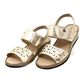 Women's Leather Sandals Caprice 28253-20 959 Platino Metalic gyllene 4