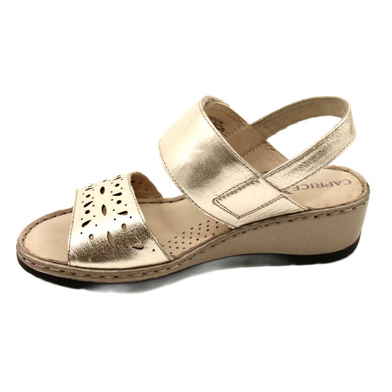 Women's Leather Sandals Caprice 28253-20 959 Platino Metalic gyllene 3