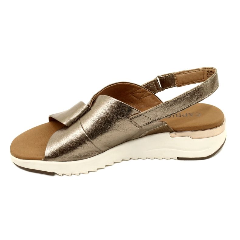 Caprice Taupe metalliska lädersandaler 9-28702-20 341 gyllene 3