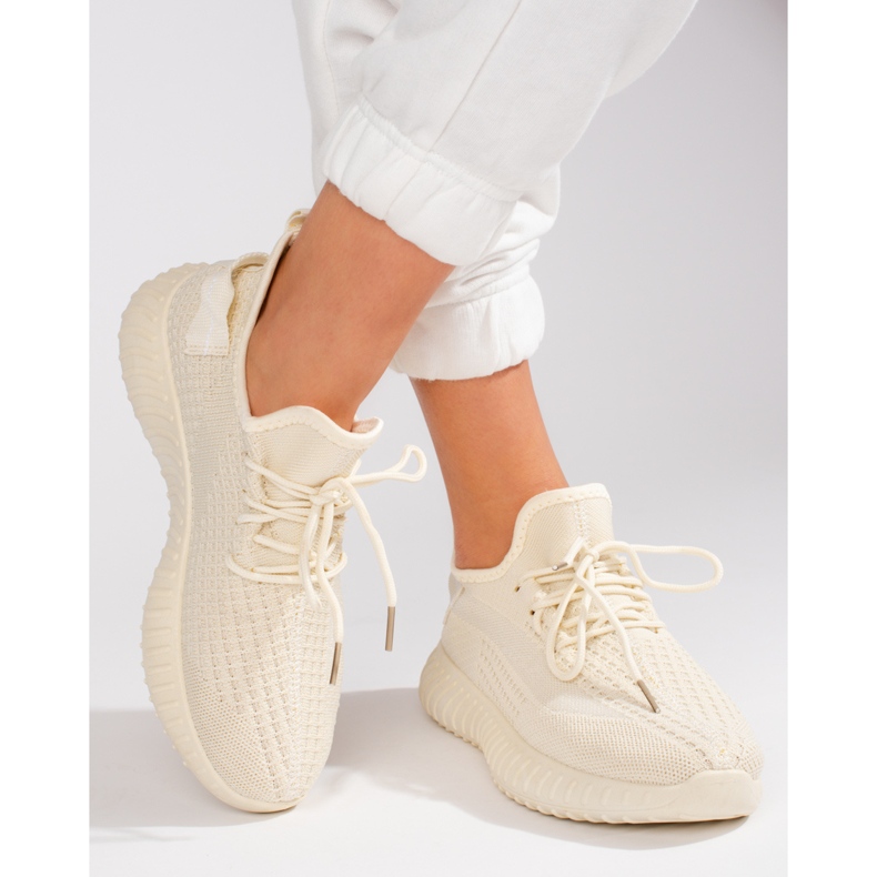 Shelovet beige sneakers för kvinnor 2