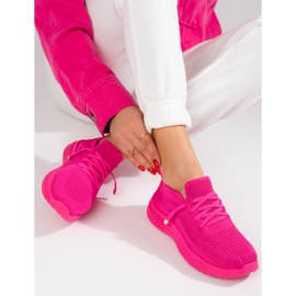 Damtextil sportskor Shelovet fuchsia rosa 1