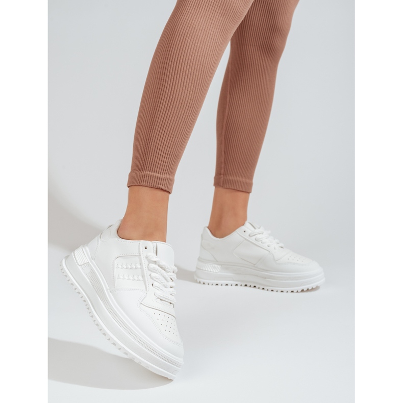 Damsportskor Shelovet sneakers med tjock sula vita 1