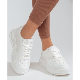 Damsportskor Shelovet sneakers med tjock sula vita 2