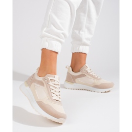 Shelovet beige sneakers för kvinnor 2