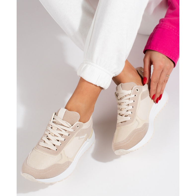 Shelovet beige sneakers för kvinnor 1