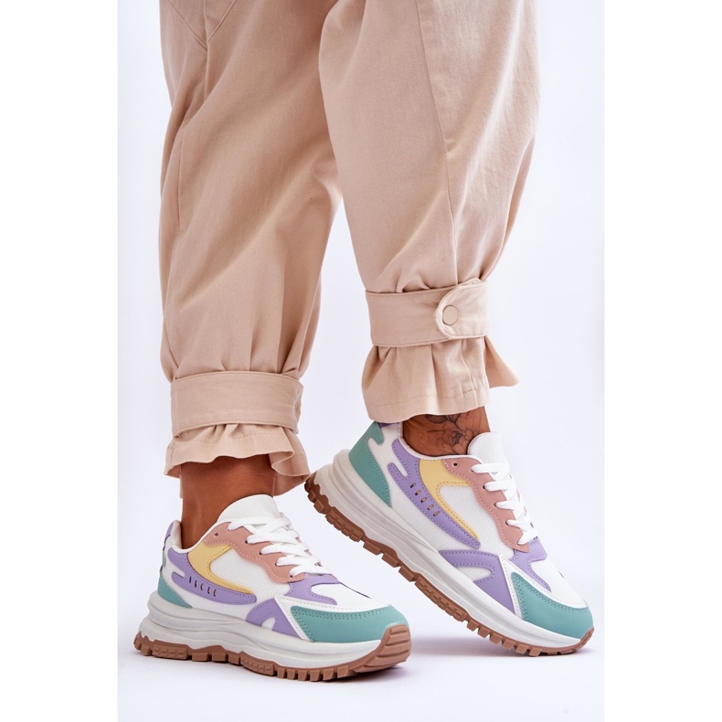 FI1 Moderiktiga plattformssportskor för kvinnor Flerfärgade Georgette mångfärgad 2