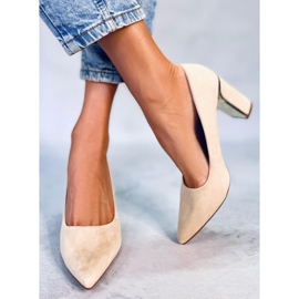 PA1 Lucrezia Beige pumps med häl 1