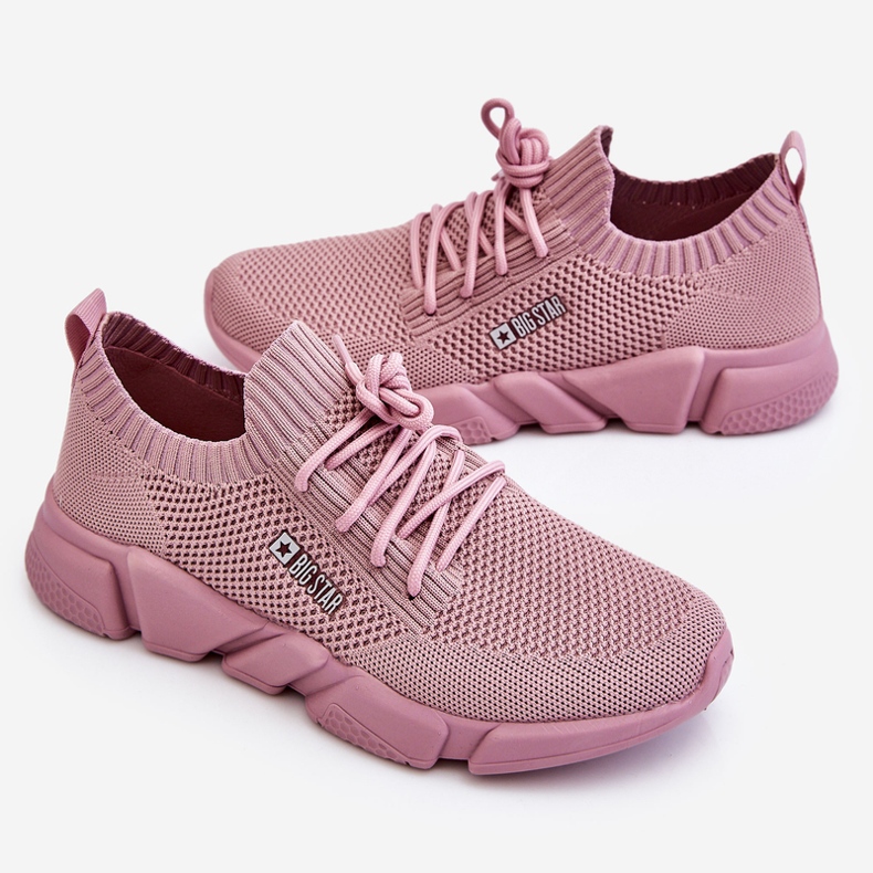 Lätt sneakers för damer Memory Foam System Big Star JJ274266 Rosa 1