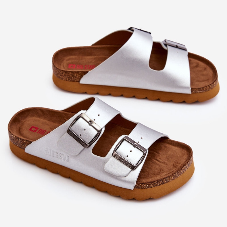 Klassiska Big Star Tofflor för kvinnor LL274476 Silver silver- 1