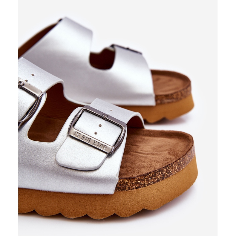 Klassiska Big Star Tofflor för kvinnor LL274476 Silver silver- 2