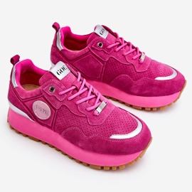 Sportskor i mocka för kvinnor GOE LL2N4002 Fuchsia rosa 1