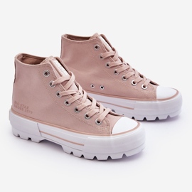 High Textile Platform Sneakers Big Star LL274157 Nude rosa 1