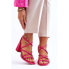 FJ1 Klassiska högklackade sandaler Fuchsia Lucetta rosa 1