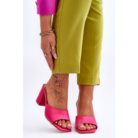 FJ1 Klassiska lädertofflor för damer Fuchsia Loara rosa 1