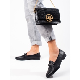 VINCEZA svarta loafers för kvinnor 1