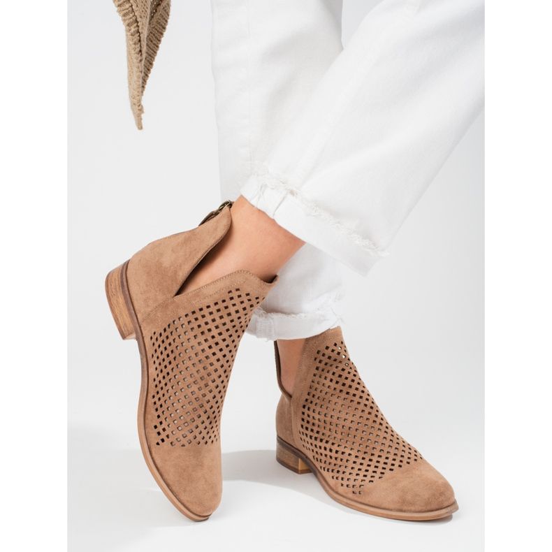 W. Potocki Kvinnors bruna genombrutna vårstövlar Potocki 1