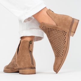 W. Potocki Kvinnors bruna genombrutna vårstövlar Potocki 2