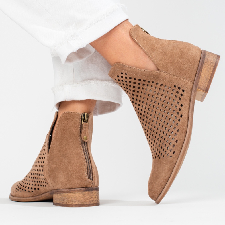 W. Potocki Kvinnors bruna genombrutna vårstövlar Potocki 2