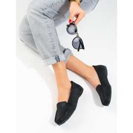 Vincezas svarta loafers i läder för kvinnor 1