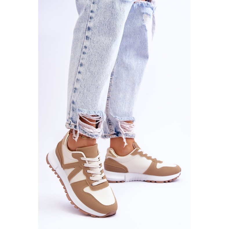 Låg beige Elliot Sportskor för kvinnor 2