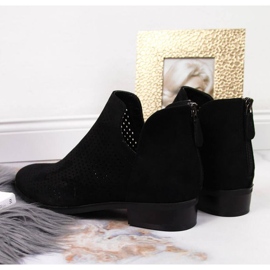 Kvinnors genombrutna stövlar i svart mocka W Vinceza 2